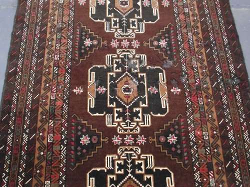 HAND WOVEN BALOUCH PERSIAN RUG --- HAS SOME BALDING