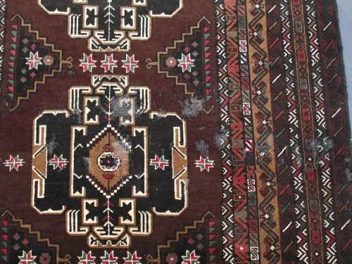 HAND WOVEN BALOUCH PERSIAN RUG --- HAS SOME BALDING