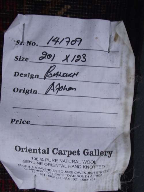 HAND WOVEN BALOUCH PERSIAN RUG --- HAS SOME BALDING