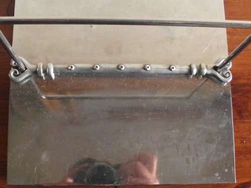 LOVELY CARROL BOYES PEWTER AND STAINLESS STEEL SERVIETTE HOLDER-HEART DESIGN