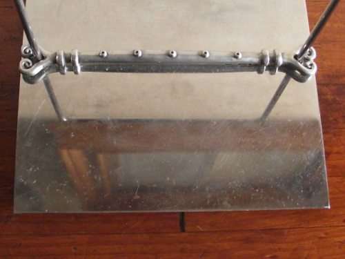 LOVELY CARROL BOYES PEWTER AND STAINLESS STEEL SERVIETTE HOLDER-HEART DESIGN