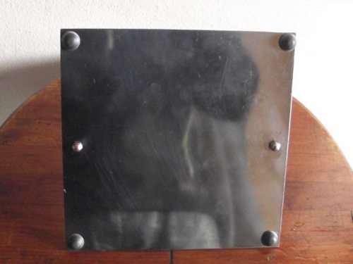 LOVELY CARROL BOYES PEWTER AND STAINLESS STEEL SERVIETTE HOLDER-HEART DESIGN