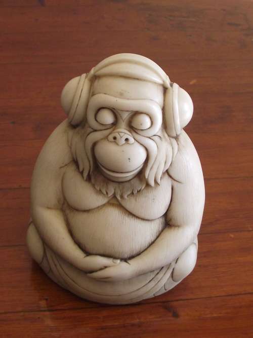 John Biccard Crushed Marble "Dolby' Orangutan in Meditation Position