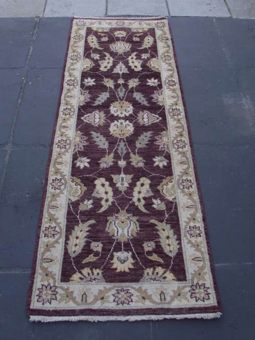 HAND WOVEN PERSIAN CHOBI RUNNER --- MAROON