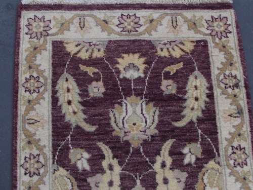 HAND WOVEN PERSIAN CHOBI RUNNER --- MAROON