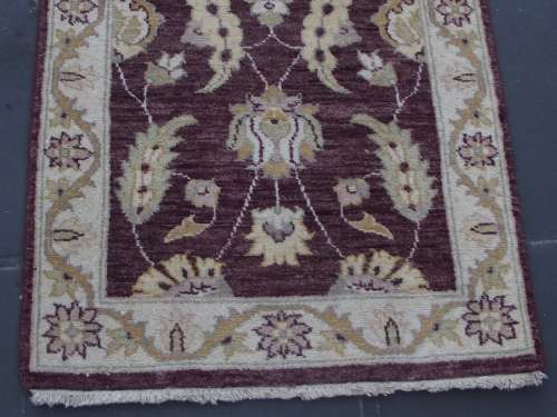 HAND WOVEN PERSIAN CHOBI RUNNER --- MAROON