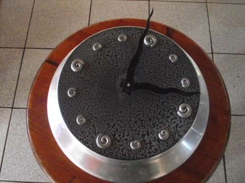 Carrol Boyes Pewter Clock, Black, Coil