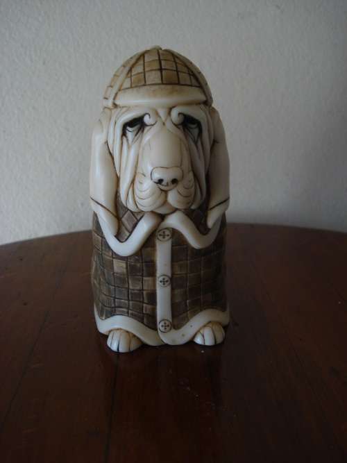 Collectable "Sherlock Holmes" figurine by John Biccard. Crushed marble. Heavy.