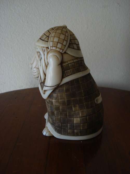 Collectable "Sherlock Holmes" figurine by John Biccard. Crushed marble. Heavy.