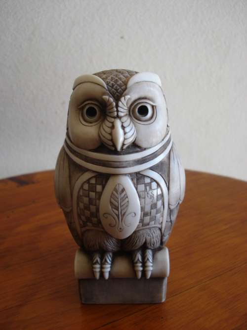 SCARCE JOHN BICCARD~SOUTH AFRICAN~VINTAGE SCHOLAR OWL FIGURE~INCREDIBLE DETAIL