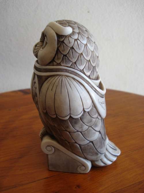 SCARCE JOHN BICCARD~SOUTH AFRICAN~VINTAGE SCHOLAR OWL FIGURE~INCREDIBLE DETAIL