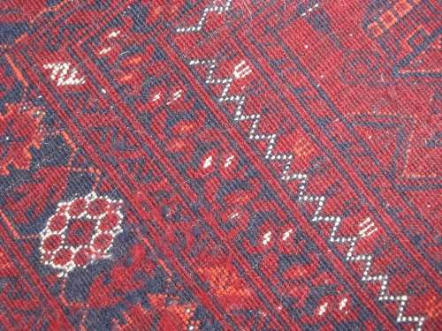 HAND WOVEN PERSIAN RUG --- HAS SOME BALDING AND DAMAGE
