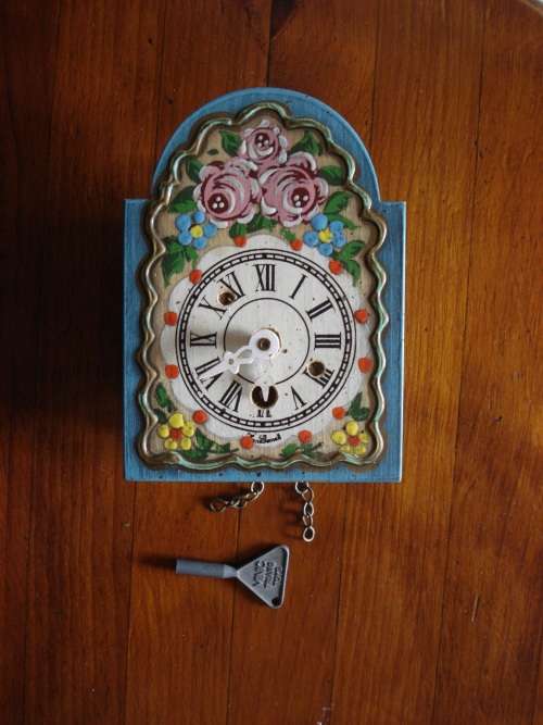 Small mechanical wall clock --- West Germany