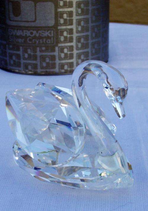 SWAROVSKI SILVER CRYSTAL SWAN