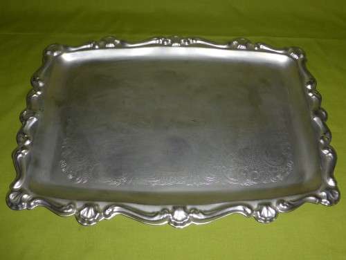 Large Rectangular Plated Tray (Missing Handles)