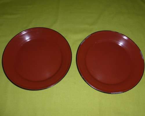 PEACOCK ENAMELWARE!!! Pair of Vintage Enamel Plates (One Bid for Both)