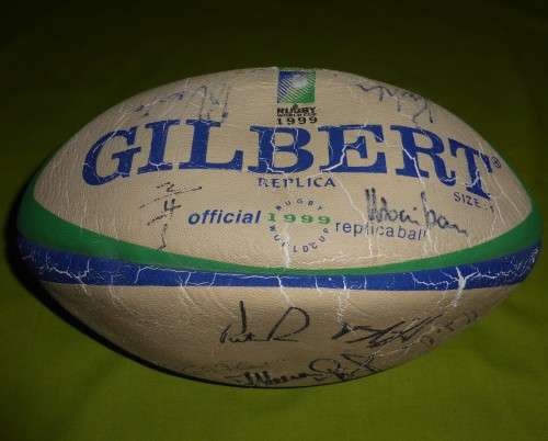 RUGBY WORLD CUP 1999!!! Gilbert "Replica" Rugby Ball with SIGNATURES!