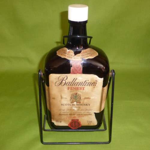 RARE 3 LITRE!!! 37cm High! Ballentine's Finest Scotch Whisky (On Wrought Iron Display Stand)