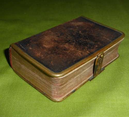 CIRCA 1886!!! Leather and Brass! Dutch Psalms Pocket Book "PSALMEN GEZANGEN"
