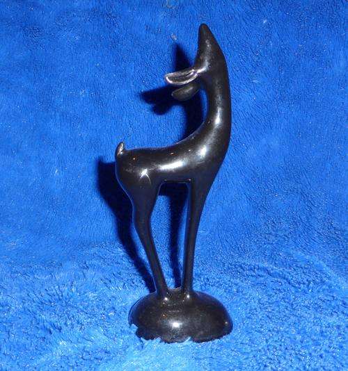 Black Ceramic Glazed Deer Ornament - FREE POSTAGE!
