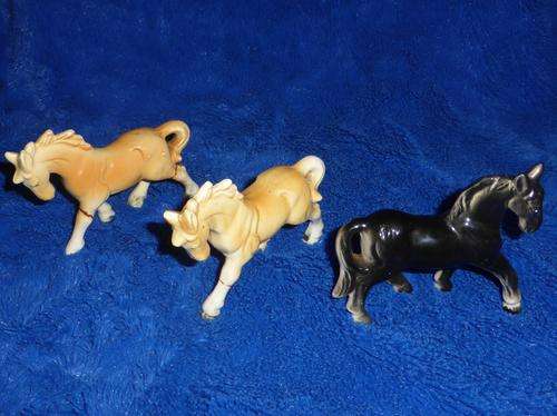 Lot of 3x Hand-Painted Ceramic Glazed Horses (Repairs)