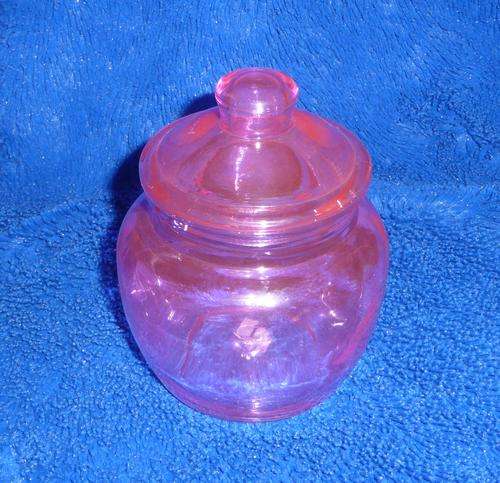Large Pink Glass Dish with Lid