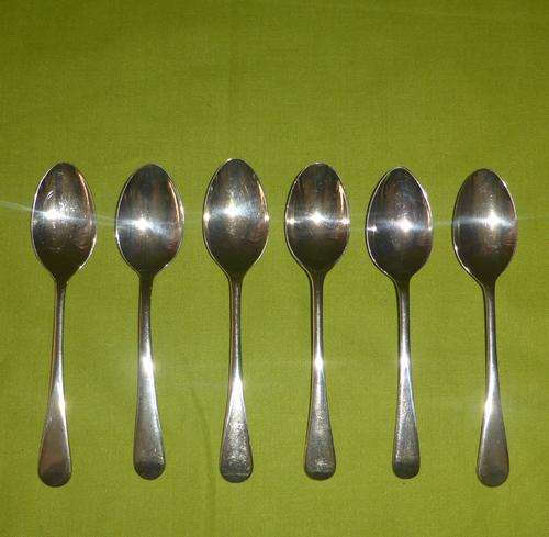 6x Mixed MADE IN ENGLAND Nickel Silver Teaspoons