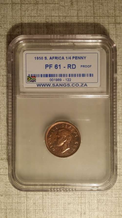 !!!! 1950 1/4 PENNY PF 61 RD GRADED BY SANGS!!!!!