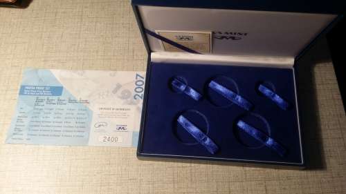 !!!!! EMPTY BLUE BOX COIN SET WITH CERTIFICATE
