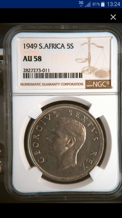 !!!!!1949 1949  1949   5 SHILLING AU 58!!!!!STARTING CRAZY R1!!!!