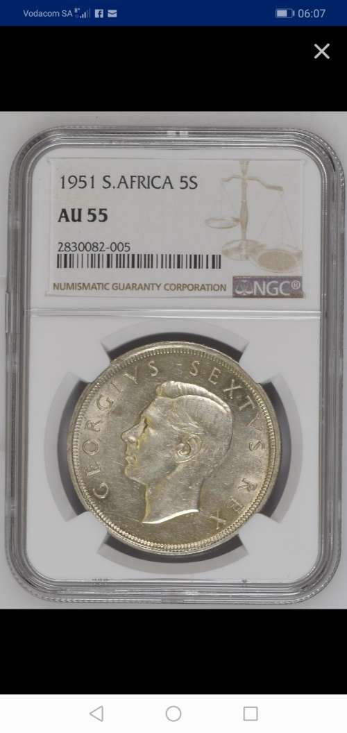 !!!!! STARTING AT SILVER PRICE!!!!1951 5 SHILLING AU 55 HARD TO FIND !!!!