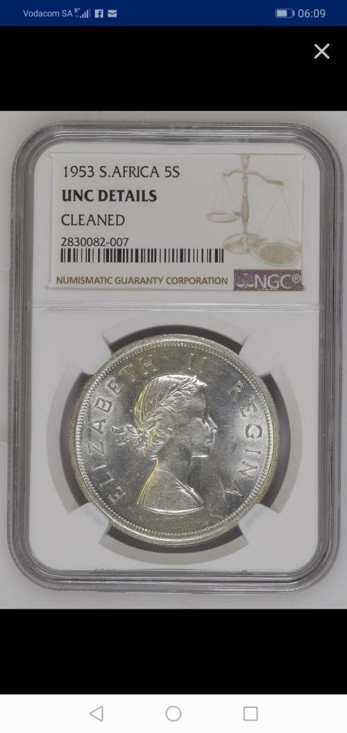 !!!!! STARTING AT SILVER PRICE!!!!1953 5 SHILLING UNC DETAILS HARD TO FIND !!!!