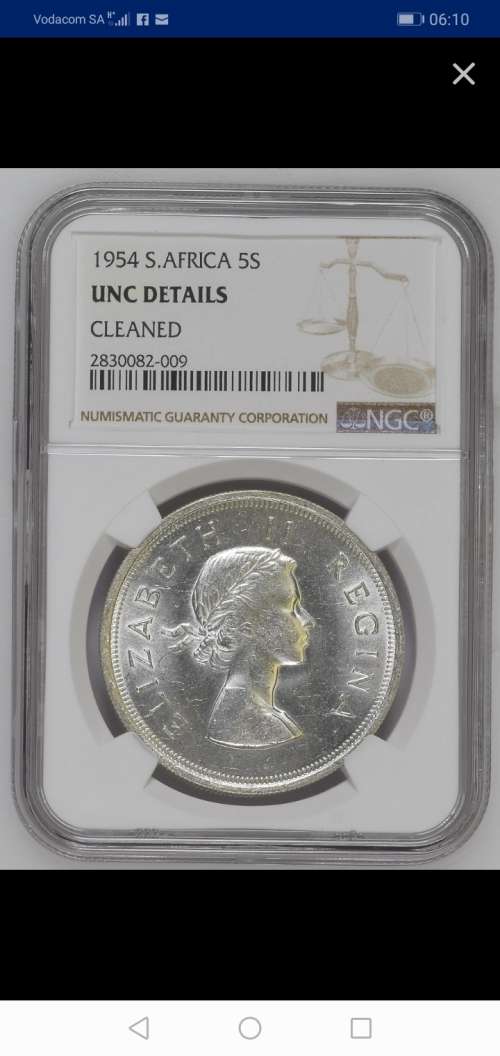 !!!!! STARTING AT SILVER PRICE!!!!1954 5 SHILLING UNC DETAILS HARD TO FIND !!!!