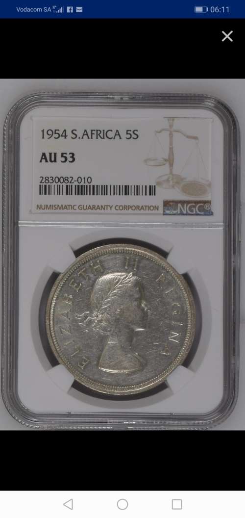 !!!!! STARTING AT SILVER PRICE!!!!1954 5 SHILLING AU 53 HARD TO FIND  !!!!