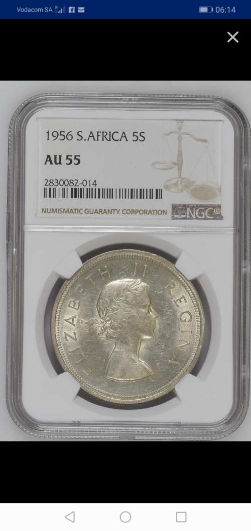 !!!!! STARTING AT SILVER PRICE!!!!1956 5 SHILLING AU 55 HARD TO FIND  !!!!