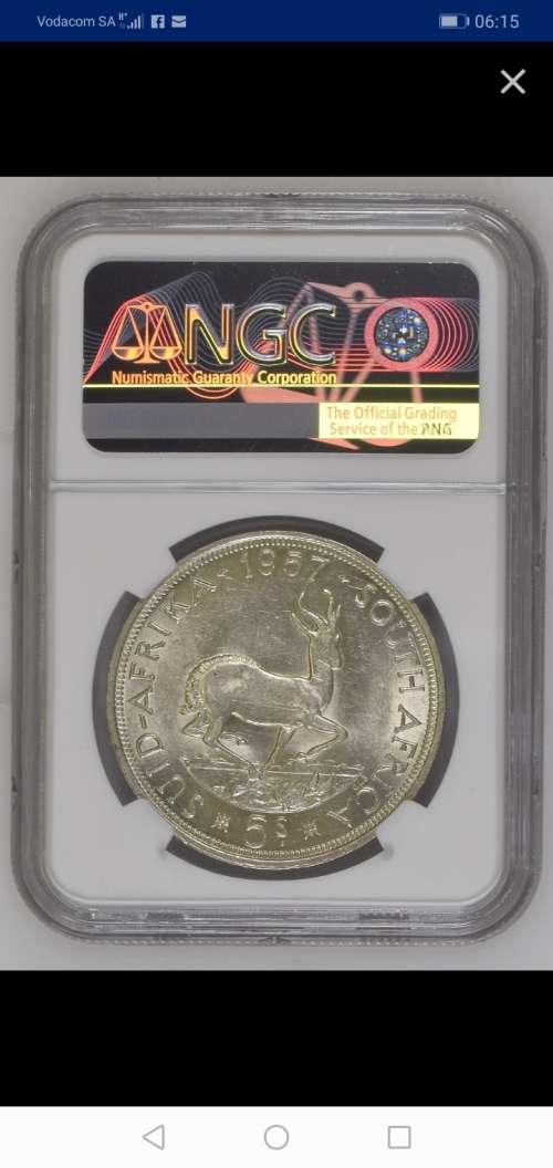 !!!!! STARTING AT SILVER PRICE!!!!1957 5 SHILLING AU 55 HARD TO FIND  !!!!