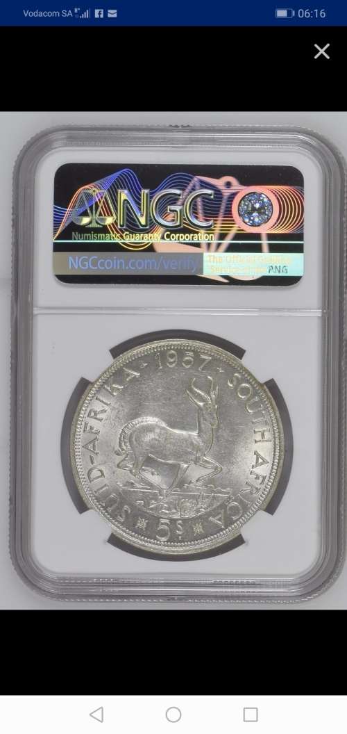 !!!!! STARTING AT SILVER PRICE!!!!1958 5 SHILLING MS 63 HARD TO FIND IN MS !!!!