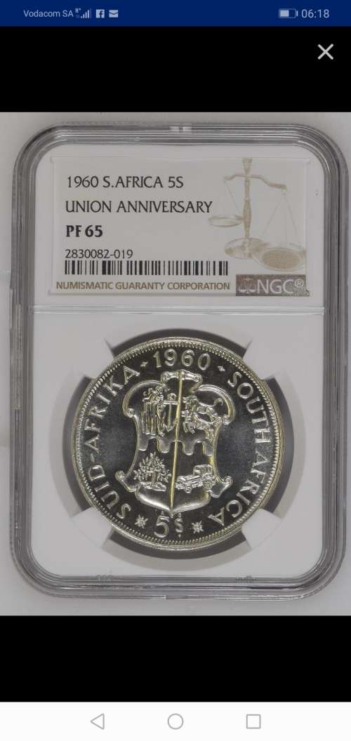 !!!!! STARTING AT SILVER PRICE!!!!1960 5 SHILLING PROOF 65 HARD TO FIND  !!!!