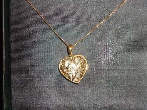 14k GP Filigree Heart with Moonstone