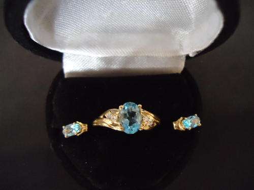 Topaz Ring & Earrings GENUINE total ct Weight of all 1.50