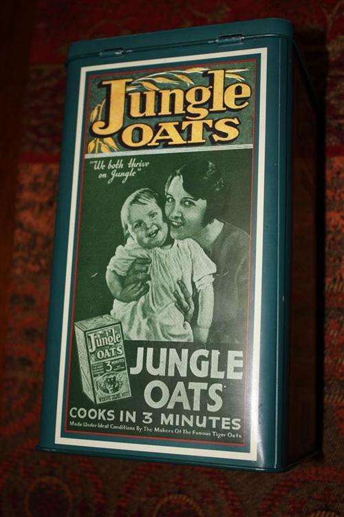 JUNGLE OATS VINTAGE STYLE 2LBS TIN : 1925 - 2000