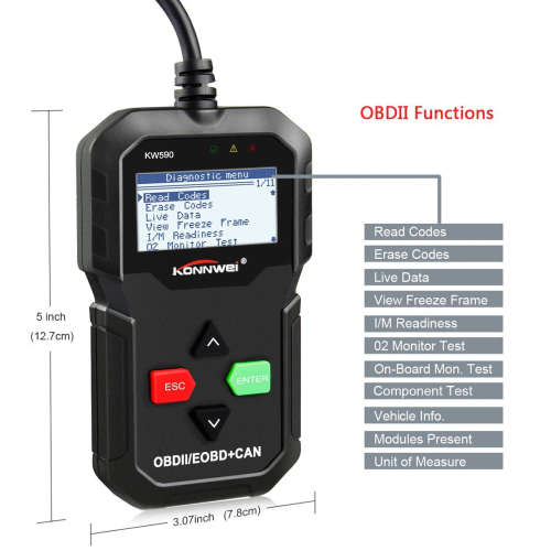 KONNWEI KW590 OBD2 Auto Car Engine Fault Code Reader Scanner Diagnostic OBD2 Scan Tool