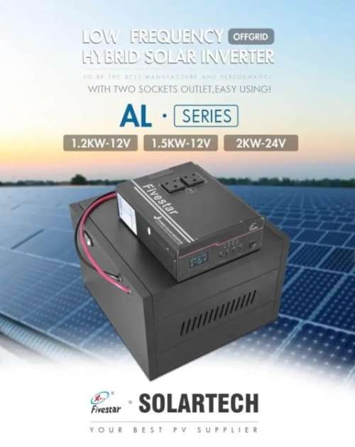 Fivestar (Pure Sine Wave) 1500w 12v Hybrid Ups Inverter w/Solar Charger