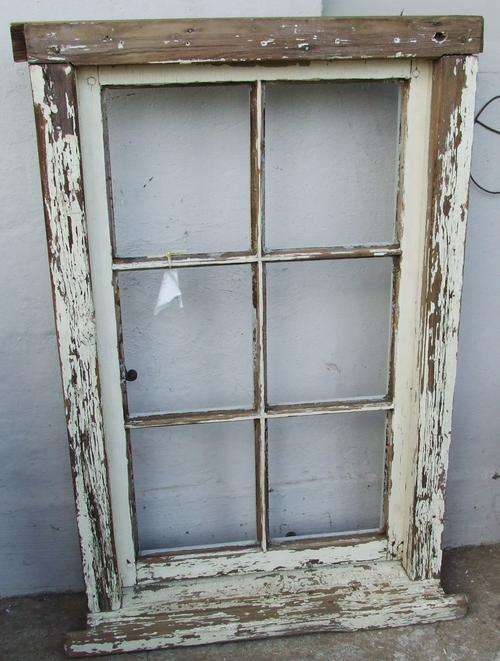 distressed oregon window frame