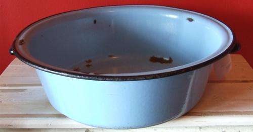 blue enamel basin