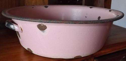 pink enamel bowl