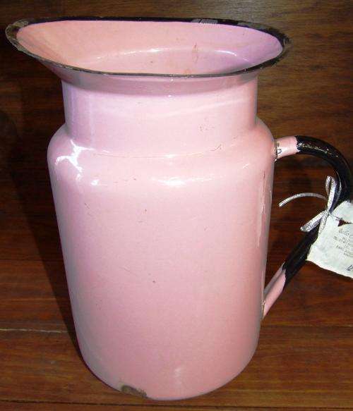 pink enamel jug