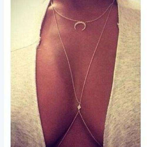 2 piece necklace body chain