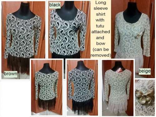 Casual dress tops in brown black and beige sz32-36