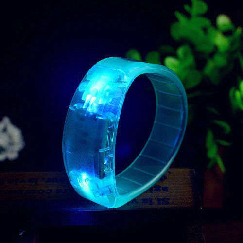 Blue LED sound activated bracelet